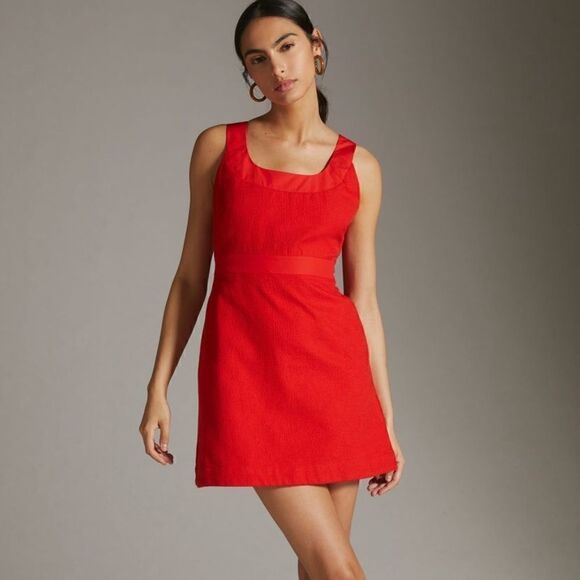 NWT Maeve Red Sleeveless Scoop-Neck Mini Dress| size 6 - Picture 1 of 12